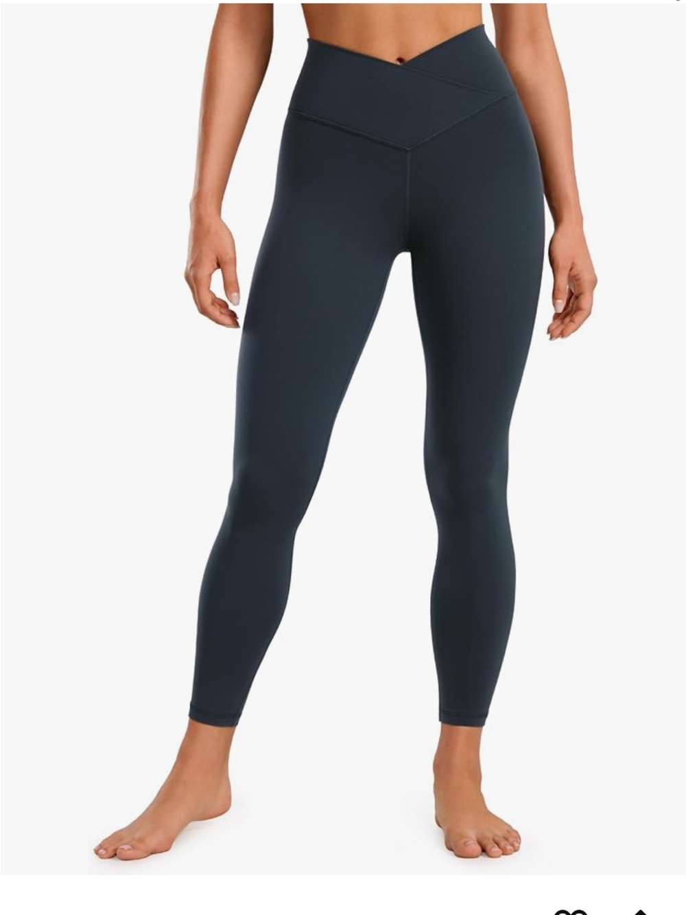 Navy Crz Yoga High-Rise V-Waist Leggings